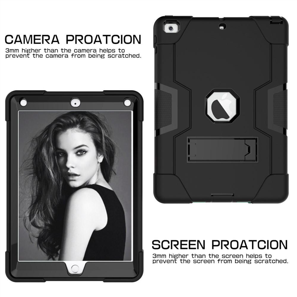 Étui De Protection Pour Tablette PC Silicone En Silicone Pour IPad 9.7 (2018) /9.7 (2017) - Tout Noir-6