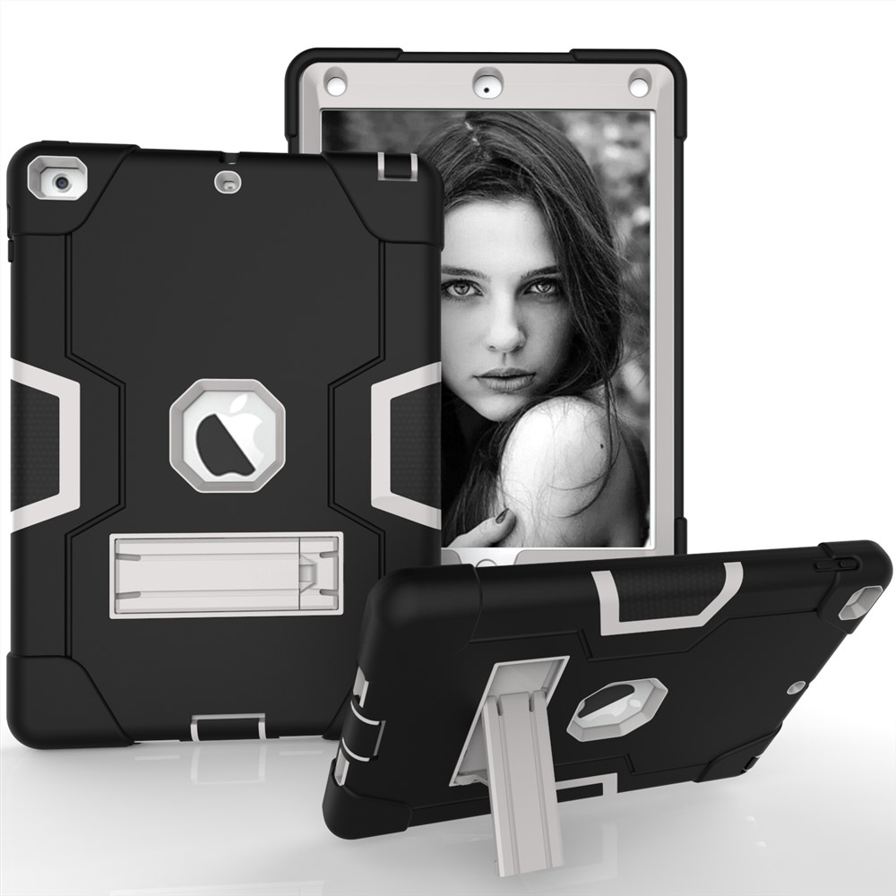 Custodia Per Tablet PC In Silicone Per IPad 9.7 (2018) /9.7 (2017) - Nero / Grigio Chiaro-1