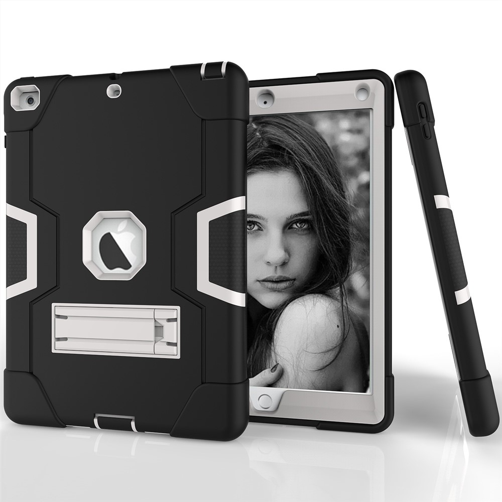 Custodia Per Tablet PC In Silicone Per IPad 9.7 (2018) /9.7 (2017) - Nero / Grigio Chiaro-2