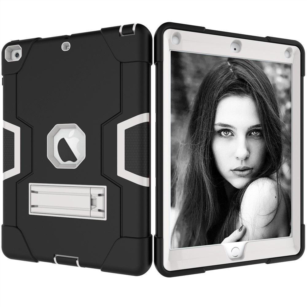 Custodia Per Tablet PC In Silicone Per IPad 9.7 (2018) /9.7 (2017) - Nero / Grigio Chiaro-3