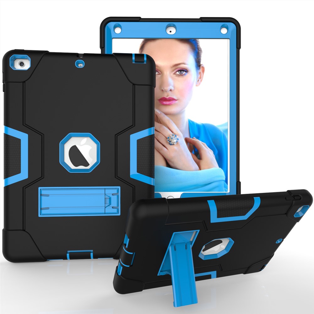 Coque De Protection Pour Tablette En Silicone PC Pour IPad 9.7 (2018) /9.7 (2017) - Noir / bébé bleu-1