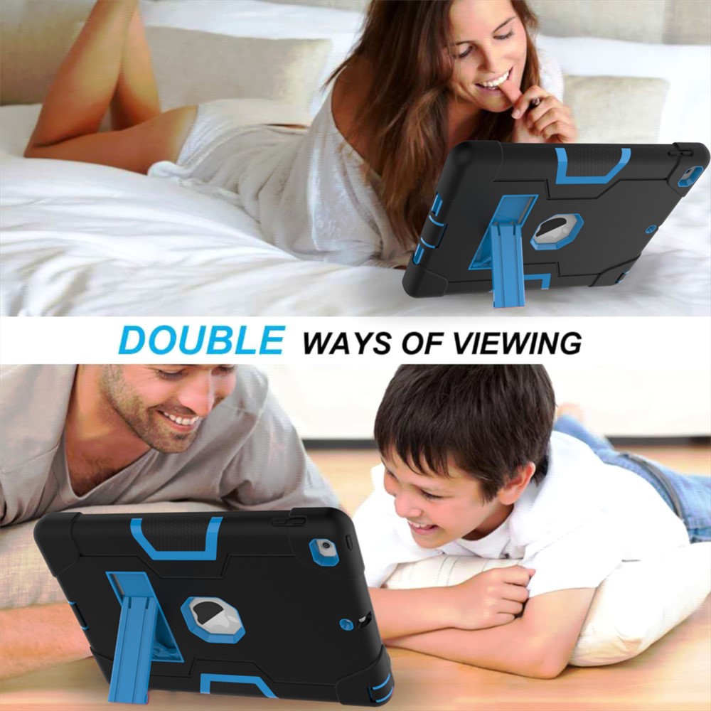 Coque De Protection Pour Tablette En Silicone PC Pour IPad 9.7 (2018) /9.7 (2017) - Noir / bébé bleu-5