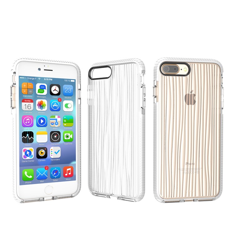 

3D Волна Шаблон Мягкой Крышки TPU Для Iphone 8 Плюс / 7 Плюс 5,5 Дюймов 5,5 Дюйма - Прозрачный, iPhone 8 Plus