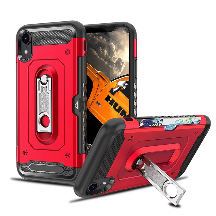 

Armor Rugged PC + TPU Hybrid Case with Kickstand for iPhone XR 6.1 inch - Red, iPhone XR 6.1 inch