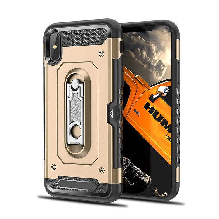 

Бронебойный ПК + Комбинированный Корпус TPU С Подставкой Для Iphone 9 Плюс 6,5 Дюйма - Золото, iPhone XS Max