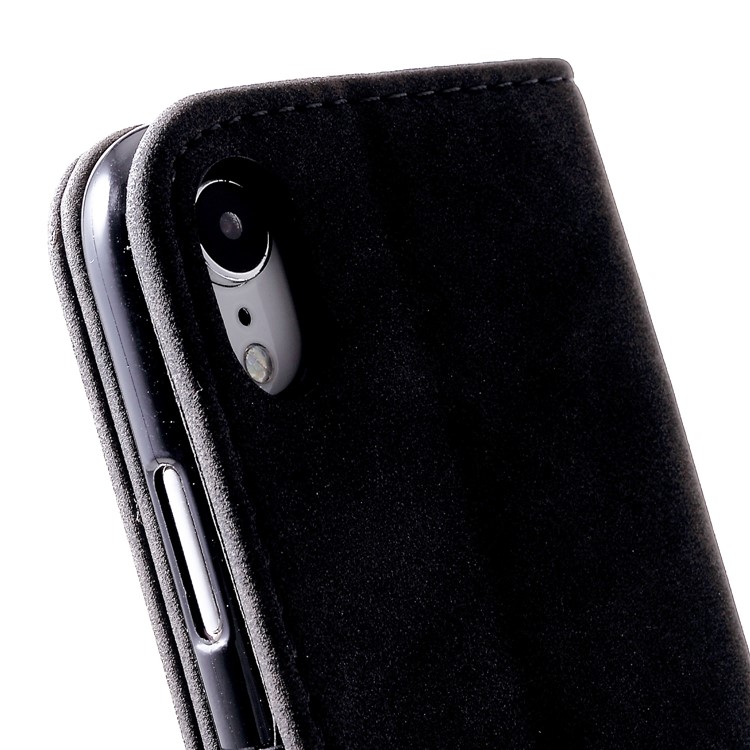 Retro Style Leather Wallet Flip Phone Case with Stand for iPhone 9 6.1 inch - Black-8