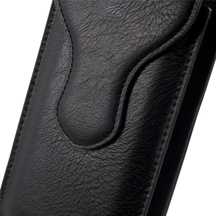 Bolsa de couro de camada dupla com mosquetão para iPhone 6s Plus / 6 Plus, tamanho: 160 x 85 mm - preto-4