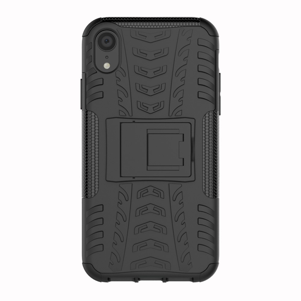 Neumático Patrón Kickstand PC + TPU Combo Caja Trasera Para El Iphone 9 6.1 Pulgadas - Negro-6