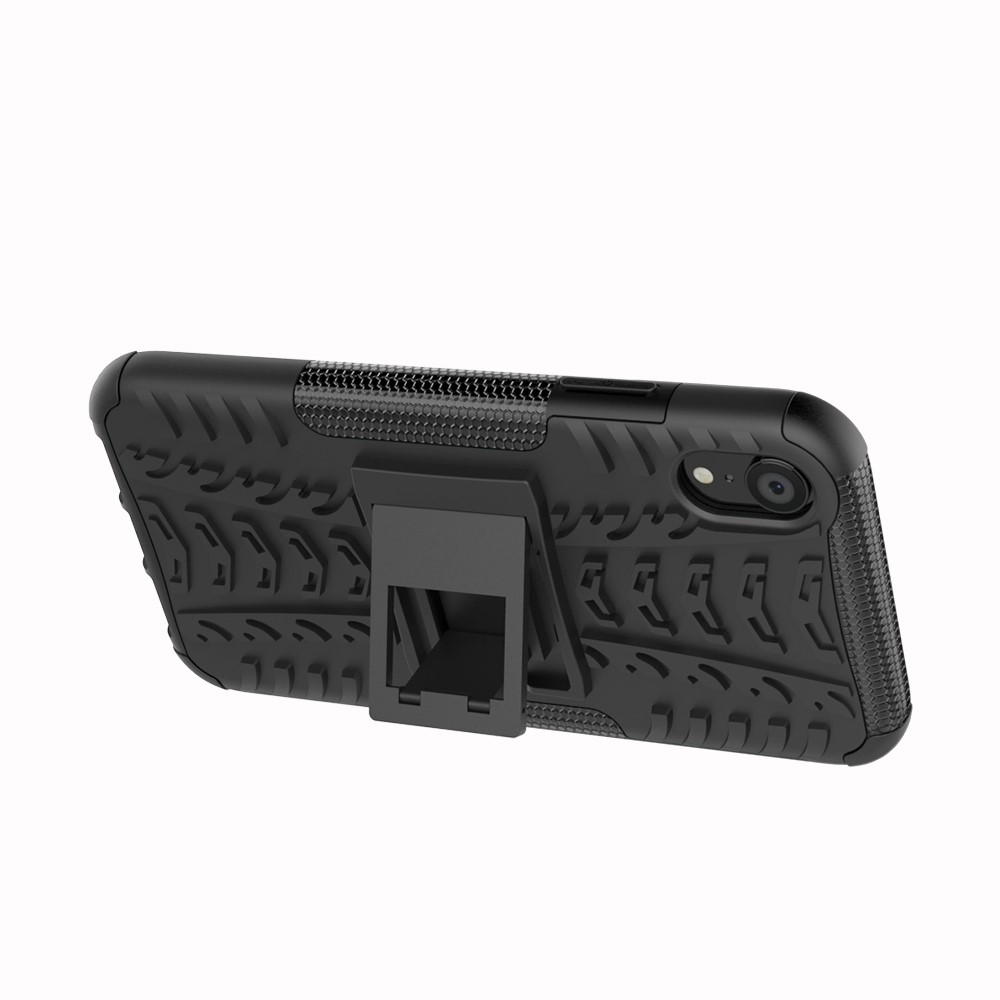 Neumático Patrón Kickstand PC + TPU Combo Caja Trasera Para El Iphone 9 6.1 Pulgadas - Negro-7