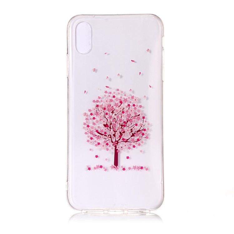 

Pattern Printing IMD TPU Mobile Case for iPhone Xs Max 6.5-inch - Pink Flower Tree, iPhone XS Max