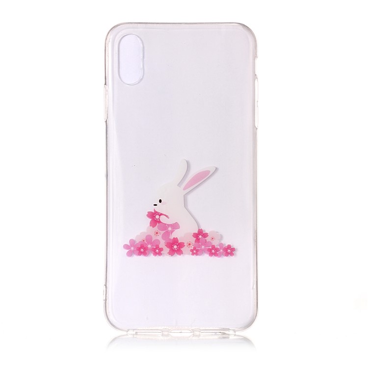 

Модель Печати IMD TPU Корпус Для Iphone Xs 5.8 Inch - Кролик И Цветок, iPhone Xs