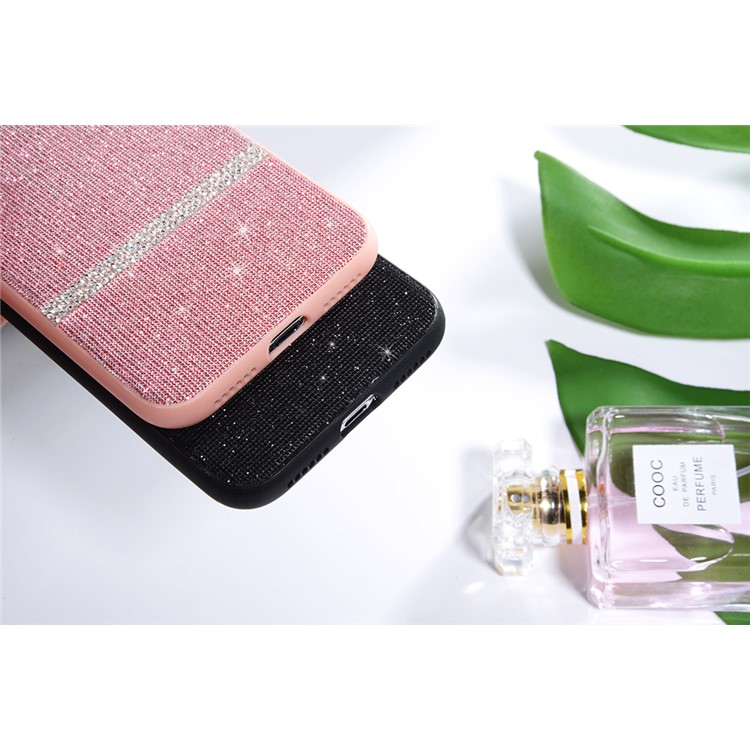 SULADA Shiny Star Series Rhinestone Decoration Flash Powder Coated TPU Case for iPhone XS Max 6.5 inch - Black-6