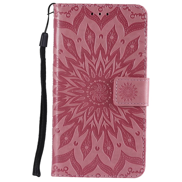 

Imprint Sunflower PU Leather Wallet Stand Phone Case for iPhone XS Max 6.5 inch - Pink