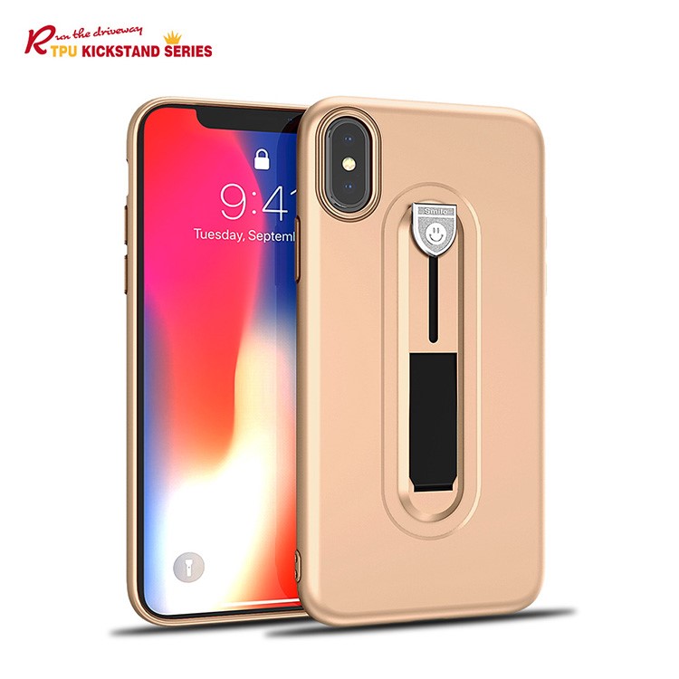 

Shockproof Matte TPU Sliding Kickstand Phone Casing for iPhone XS Max 6.5 inch - Gold