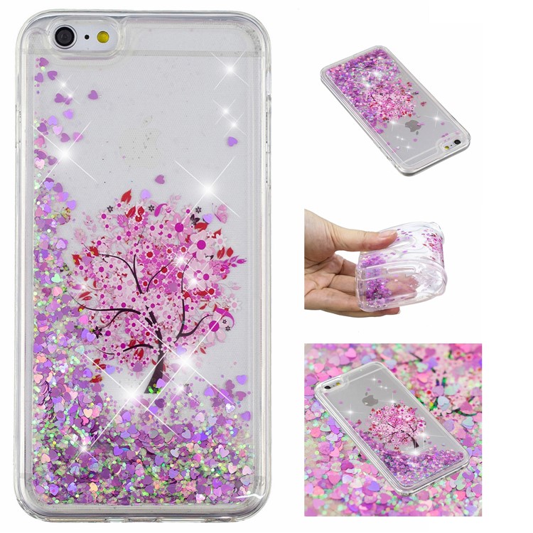 

Dynamic Glitter Powder Sequins Patterned TPU Phone Cover for iPhone SE/5s/5/5c - Flowered Tree, iPhone SE