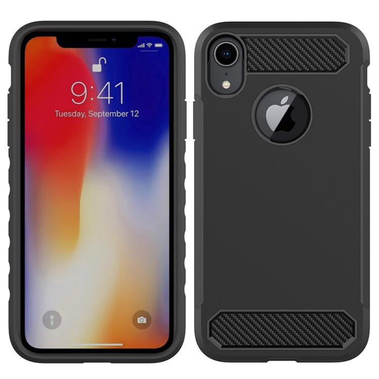 Carbon Fiber Texture PC + TPU Combo Case for iPhone 9 Plus 6.5 inch - Black-2