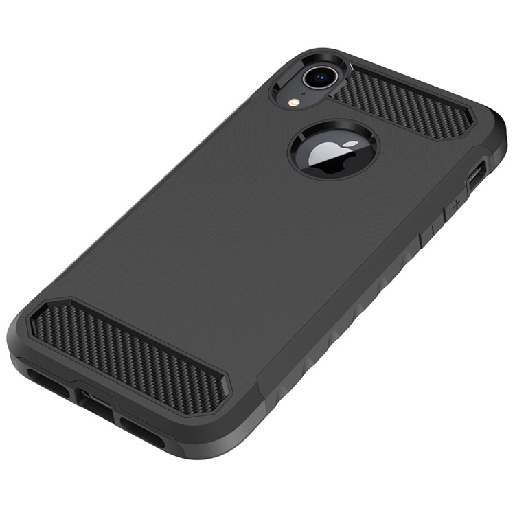 Carbon Fiber Texture PC + TPU Combo Case for iPhone 9 Plus 6.5 inch - Black-4
