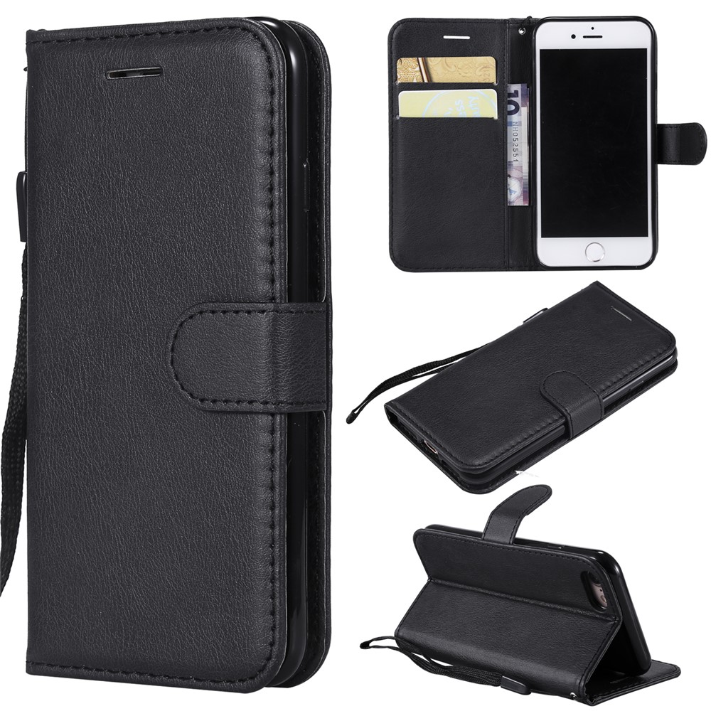 Wallet Leather Stand Case for iPhone 8/7 - Black-1
