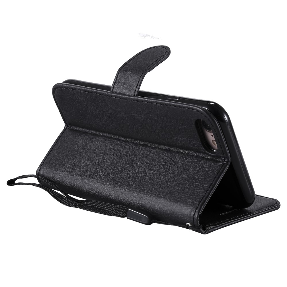 KT Leather Series-2 Wallet Leather Stand Pour Iphone 7/8 / se (2022) / se (2020) - le Noir