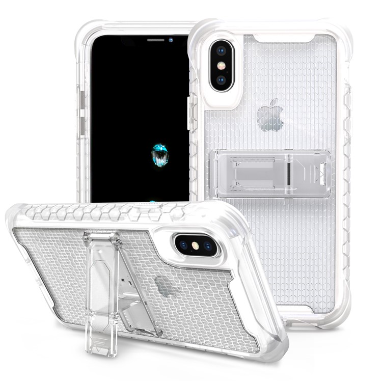

Football Grain PC + TPU Shockproof Mobile Phone Case for iPhone X/10 - Transparent