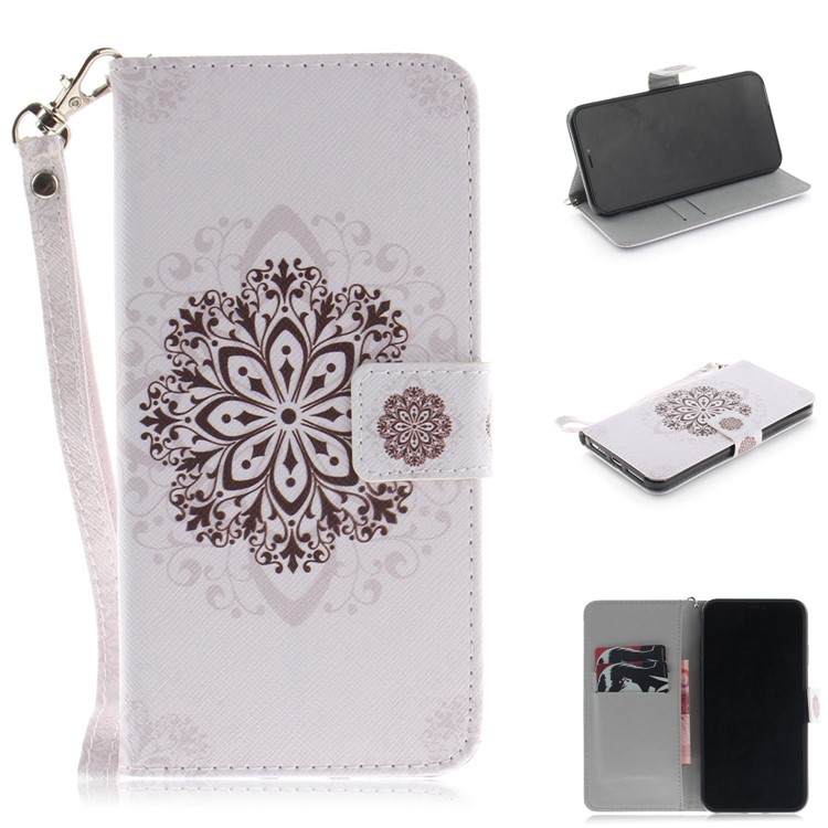 

Patterned Leather Wallet Folio Protection Phone Case for iPhone XS Max 6.5 inch - Stencil Pattern, iPhone XS Max