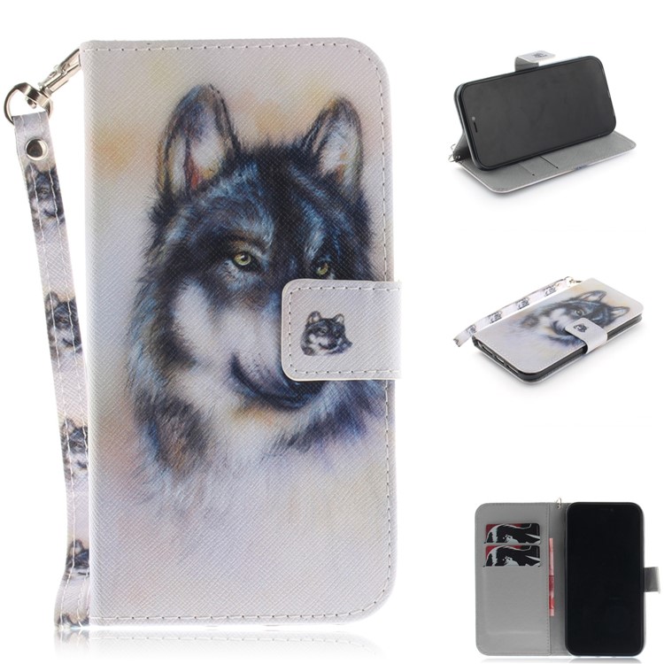 

Pattern Printing Stand Magnetic Wallet Leather Case for iPhone XR 6.1 inch - Wolf