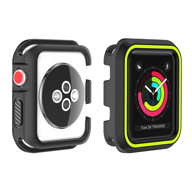 

Chic PC + TPU Hybrid Watch Protective Frame for Apple Watch Series 3 / 2 / 1 42mm - Black / Yellow