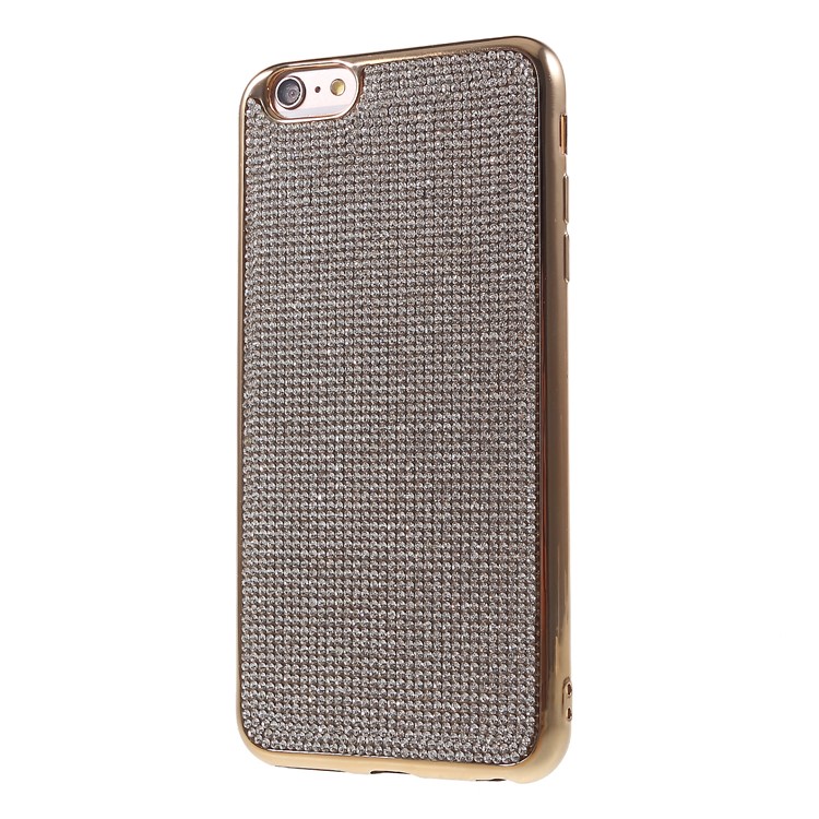 Rhinestone-Dekoration Überzog TPU Zurück Fall Für Iphone 6s 6 - Gold-3
