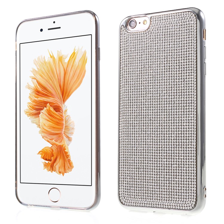 

Украшение Rhinestone Покрыло Случай TPU Для Iphone 6s Плюс / 6 Плюс - Серебряный