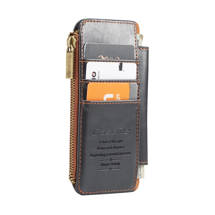 CASEME 011 Series Detachable 2-in-1 Business Zipper Leather Wallet Cover for iPhone 6s / 6 4.7-inch - Black-17