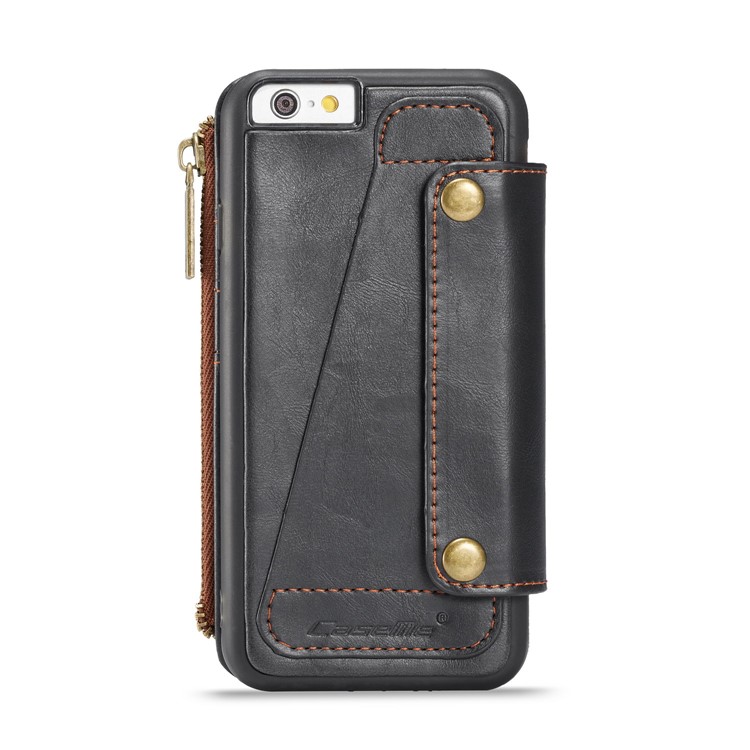 CASEME 011 Series Detachable 2-in-1 Business Zipper Leather Wallet Cover for iPhone 6s / 6 4.7-inch - Black-20
