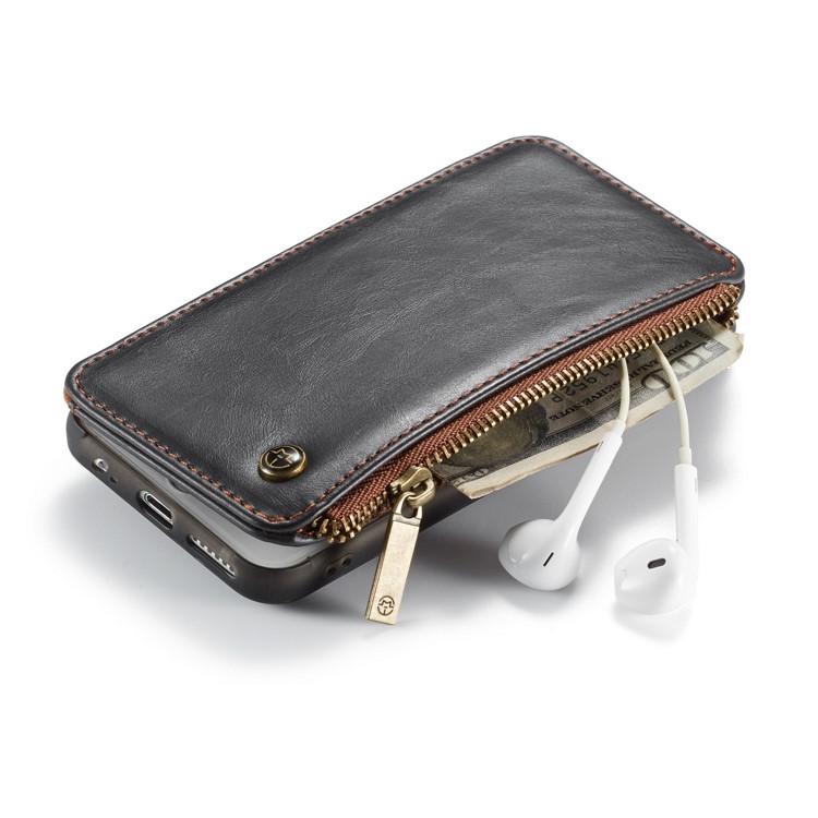 CASEME 011 Series Detachable 2-in-1 Business Zipper Leather Wallet Cover for iPhone 6s / 6 4.7-inch - Black-28