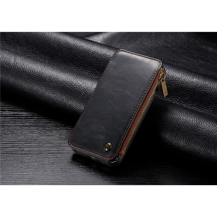 CASEME 011 Series Detachable 2-in-1 Business Zipper Leather Wallet Cover for iPhone 6s / 6 4.7-inch - Black-31