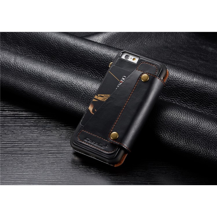 CASEME 011 Series Detachable 2-in-1 Business Zipper Leather Wallet Cover for iPhone 6s / 6 4.7-inch - Black-32