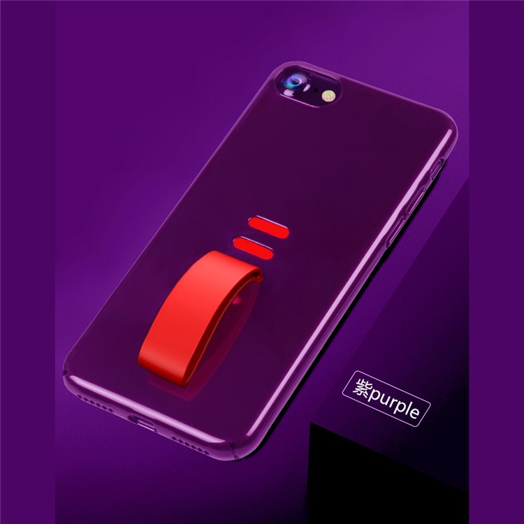

Silicone Finger Grip Holder Hard PC Featherweight Mobile Cover for iPhone 8 / 7 4.7 inch - Purple