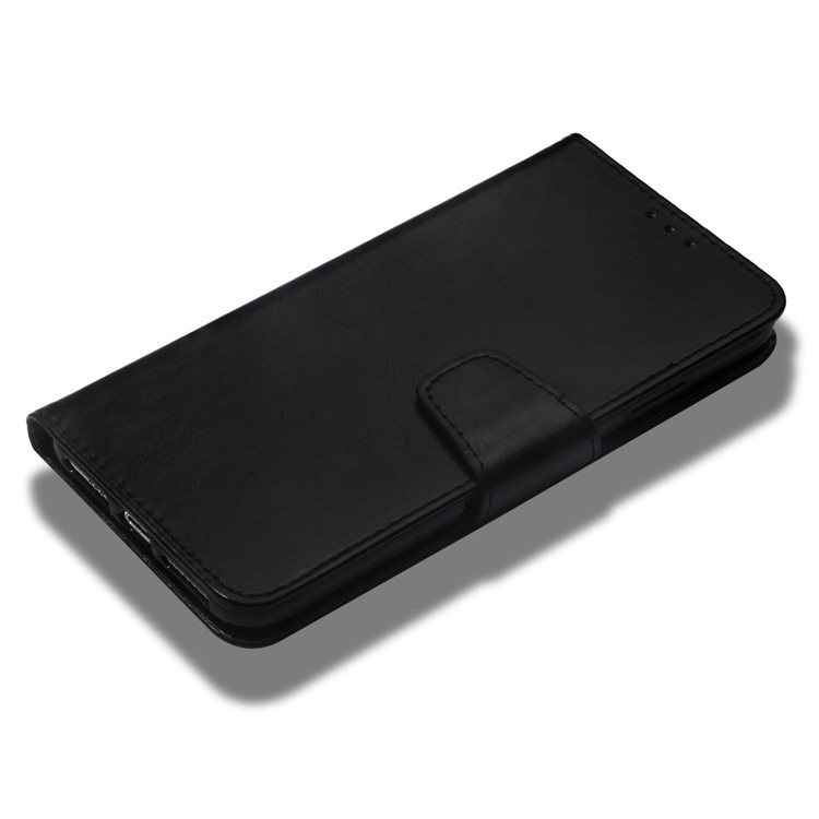 O Óleo Do Vintage Lustrou A Caixa De Couro Do Telemóvel Do Suporte Da Carteira Para O Iphone 9 Mais 6,5 Polegadas - Preto-8