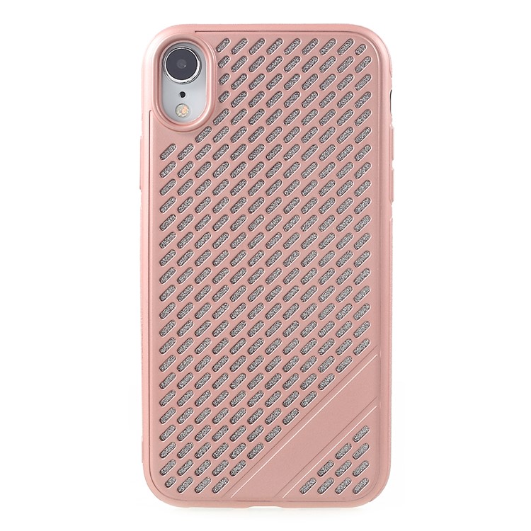 

Hollow Heat Dissipation TPU Protective Phone Shell for iPhone XR 6.1 inch - Rose Gold