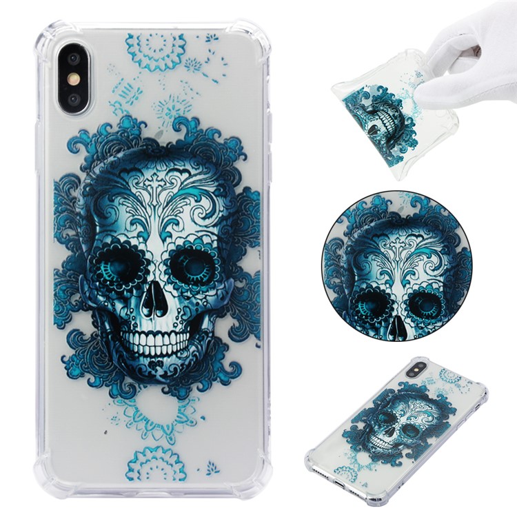 

Anti-drop Узорная Печатная Мягкая Крышка Случая TPU Для Iphone 9 Плюс 6.5 Дюйма - Череп, iPhone XS Max