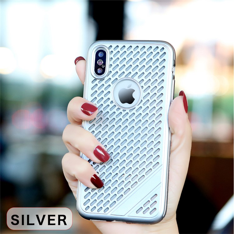 

Hollow Heat Dissipation TPU Back Case for iPhone Xs Max 6.5 inch - Silver