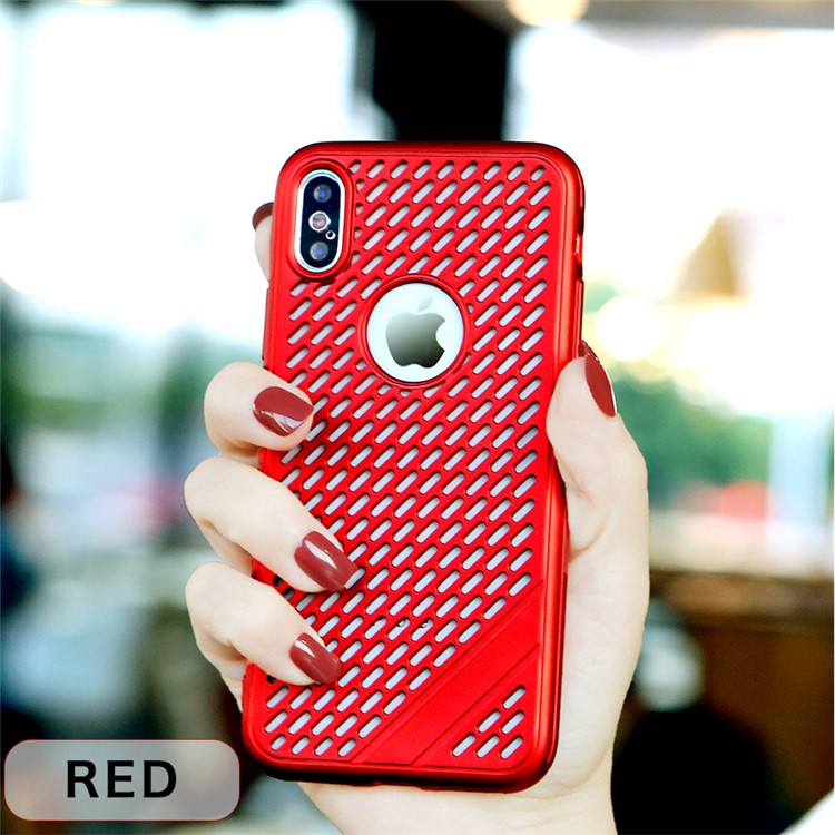 

Hollow Heat Dissipation TPU Cell Phone Case for iPhone Xs Max 6.5 inch - Red