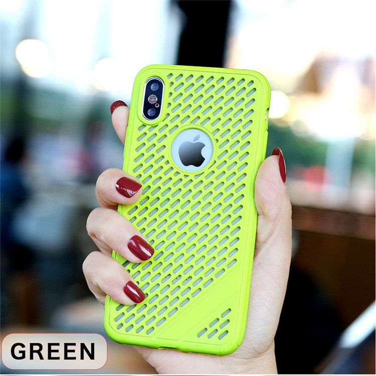 

Hollow Heat Dissipation TPU Cover Shell Case for iPhone Xs Max 6.5 inch - Green