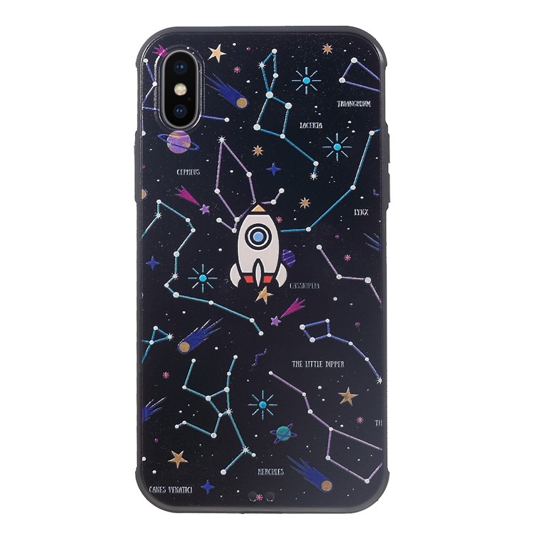 

Pattern Printing Embossment TPU Case Accessory for iPhone XS / X 5.8 inch - Constellation