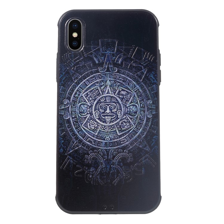 

Pattern Printing Embossment TPU Lightweight Case for iPhone XS / X 5.8 inch - Ancient Figure