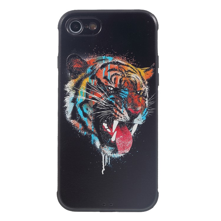 

Pattern Printing Embossment TPU Back Case for iPhone 8/7 - Colorful Tiger
