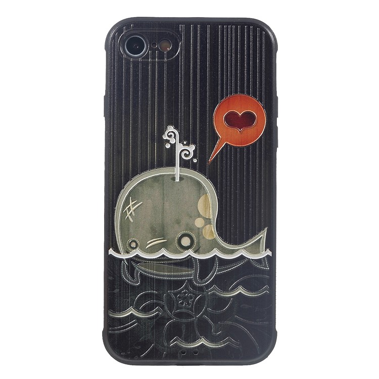 

Pattern Printing Embossment TPU Mobile Phone Case for iPhone 8/7 - Whale