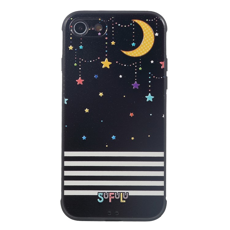 

Embossment Pattern Printing TPU Case for iPhone 8/7 - Moon and Stars