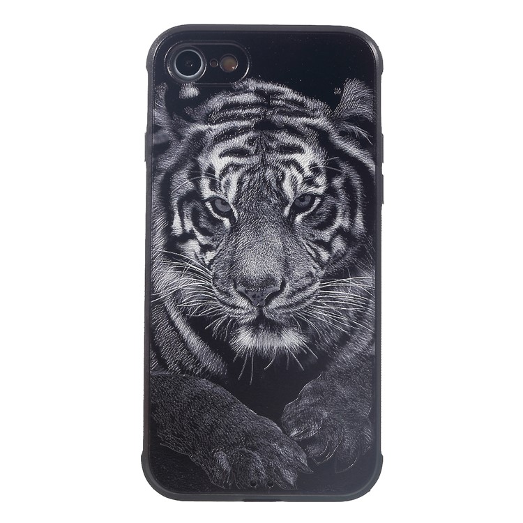 

Pattern Printing Embossment TPU Case for iPhone 8/7 - Tiger Pattern