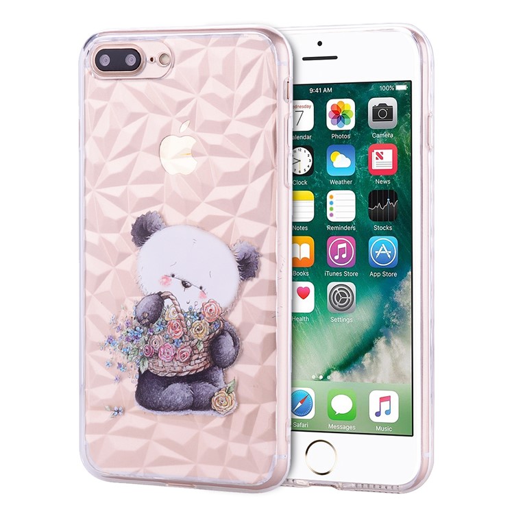 

Шаблон Печати 3D Алмаз Текстуры ТПУ Сотовый Телефон Чехол Для Iphone 8 Плюс / 7 Плюс 5,5 Дюймов - Милый Медведь, iPhone 8 Plus