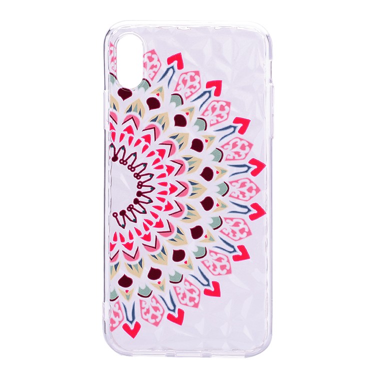 

Pattern Printing 3D Diamond Texture TPU Case for iPhone XR 6.1 inch - Half Flower, iPhone XR