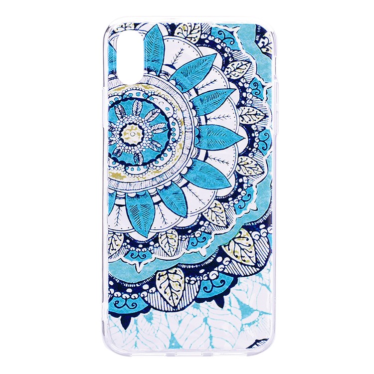 

Pattern Printing 3D Diamond Texture TPU Mobile Phone Shell for iPhone XR 6.1 inch - Unique Flower, iPhone XR